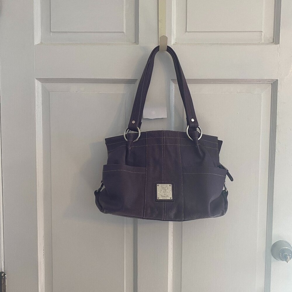 Tignanello Purple Leather Purse
